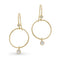 Dominique Cohen diamond drop, textured circle, dangle earring in 18k rose gold <span class='visuallyhidden'>Call, text 323-404-2959 for shopping help.</span>